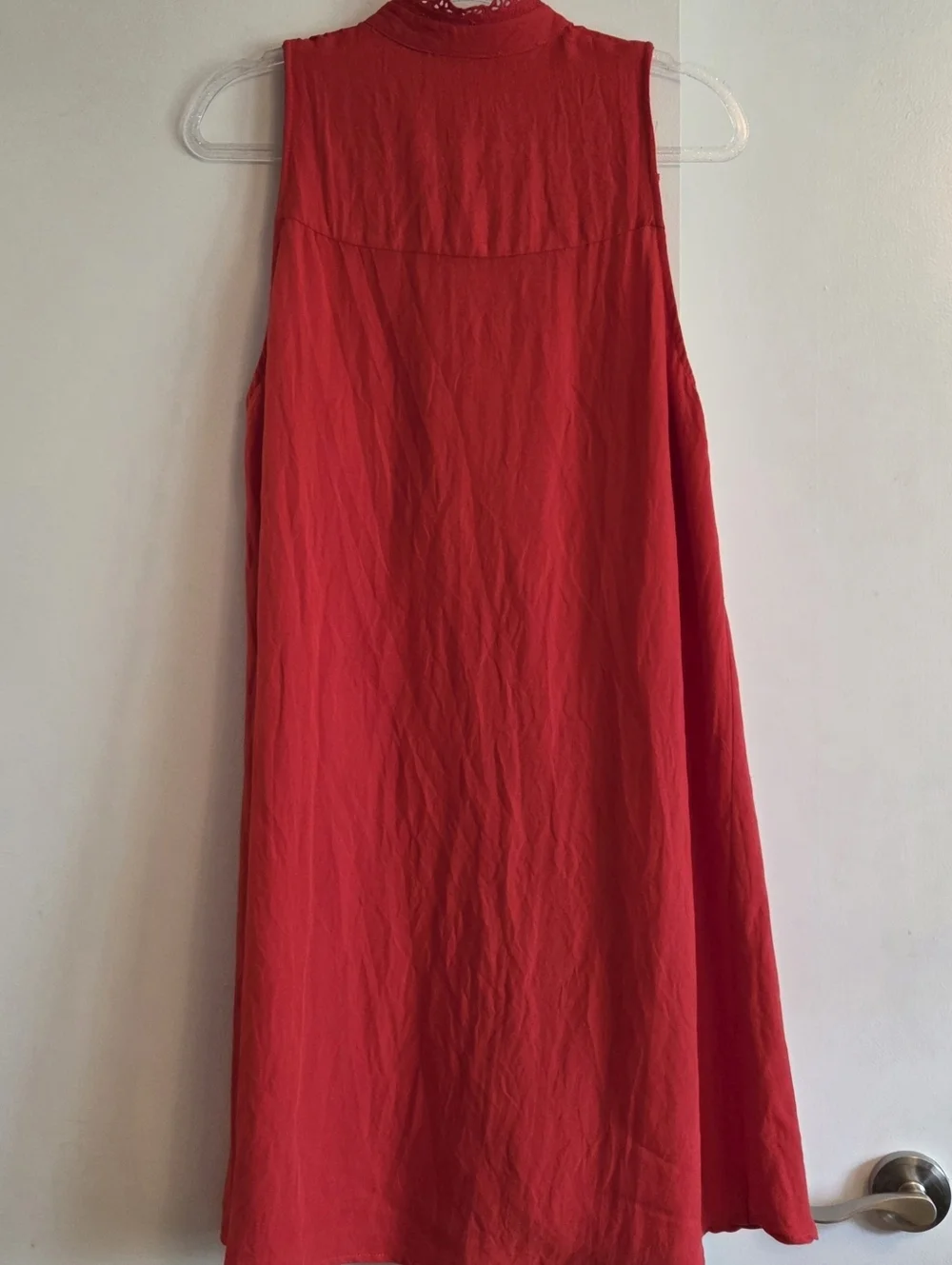 POMANDER PLACE TUCKERNUCK Dutton Eyelet Sleeveless Mini Dress Poppy Small